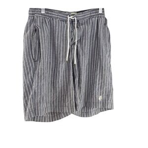 Trunks Surf & Swim Co. Swim Trunks Mens L Gray Stripe Lined Pockets Beach Casual
